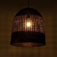 GLOBOSTAR® BORA-BORA 01736 Boho Κρεμαστό Φωτιστικό Οροφής με Ντουί 1 x E27 AC 220-240V IP20 - Καφέ - Μ42 x Π42 x Y44cm