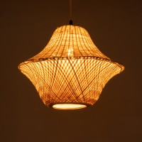 GLOBOSTAR® JUNIPER 01737 Boho Κρεμαστό Φωτιστικό Οροφής με Ντουί 1 x E27 AC 220-240V IP20 - Μπεζ - Μ45 x Π45 x Υ40cm