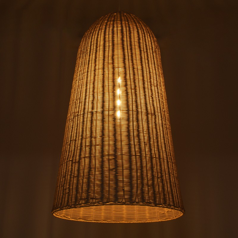 GLOBOSTAR® FAROL 01746 Boho Κρεμαστό Φωτιστικό Οροφής με Ντουί 1 x E27 AC 220-240V IP20 - Μπεζ - Μ60 x Π60 x Y100cm