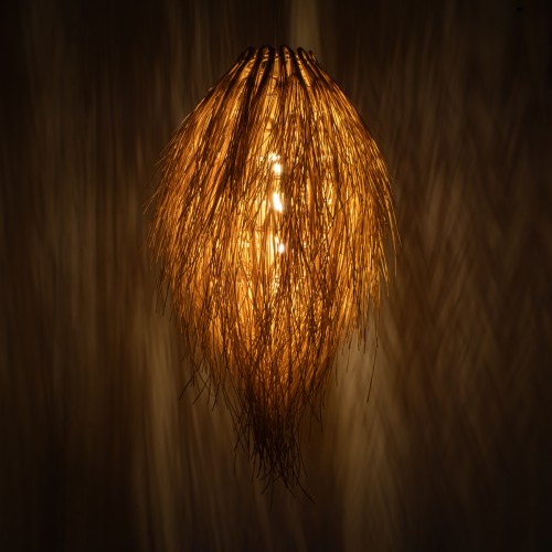 GLOBOSTAR® ARCHIPELAGO 01747 Boho Κρεμαστό Φωτιστικό Οροφής με Ντουί 1 x E27 AC 220-240V IP20 - Μπεζ - Μ30 x Π30 x Υ63cm
