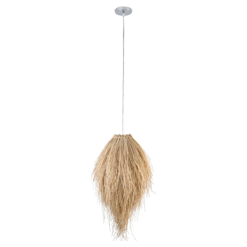 GLOBOSTAR® ARCHIPELAGO 01747 Boho Κρεμαστό Φωτιστικό Οροφής με Ντουί 1 x E27 AC 220-240V IP20 - Μπεζ - Μ30 x Π30 x Υ63cm