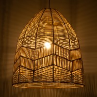 GLOBOSTAR® ALOHA 01751 Boho Κρεμαστό Φωτιστικό Οροφής με Ντουί 1 x E27 AC 220-240V IP20 - Μπεζ - Μ45 x Π45 x Υ48cm