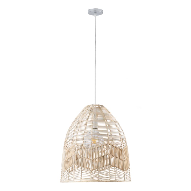 GLOBOSTAR® ALOHA 01751 Boho Κρεμαστό Φωτιστικό Οροφής με Ντουί 1 x E27 AC 220-240V IP20 - Μπεζ - Μ45 x Π45 x Υ48cm