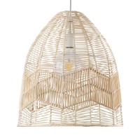 GLOBOSTAR® ALOHA 01751 Boho Κρεμαστό Φωτιστικό Οροφής με Ντουί 1 x E27 AC 220-240V IP20 - Μπεζ - Μ45 x Π45 x Υ48cm