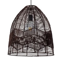 GLOBOSTAR® ALOHA 01752 Boho Κρεμαστό Φωτιστικό Οροφής με Ντουί 1 x E27 AC 220-240V IP20 - Καφέ - Μ45 x Π45 x Υ48cm