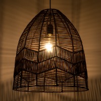 GLOBOSTAR® ALOHA 01752 Boho Κρεμαστό Φωτιστικό Οροφής με Ντουί 1 x E27 AC 220-240V IP20 - Καφέ - Μ45 x Π45 x Υ48cm