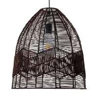 GLOBOSTAR® ALOHA 01752 Boho Κρεμαστό Φωτιστικό Οροφής με Ντουί 1 x E27 AC 220-240V IP20 - Καφέ - Μ45 x Π45 x Υ48cm