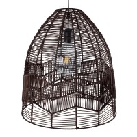 GLOBOSTAR® ALOHA 01752 Boho Κρεμαστό Φωτιστικό Οροφής με Ντουί 1 x E27 AC 220-240V IP20 - Καφέ - Μ45 x Π45 x Υ48cm