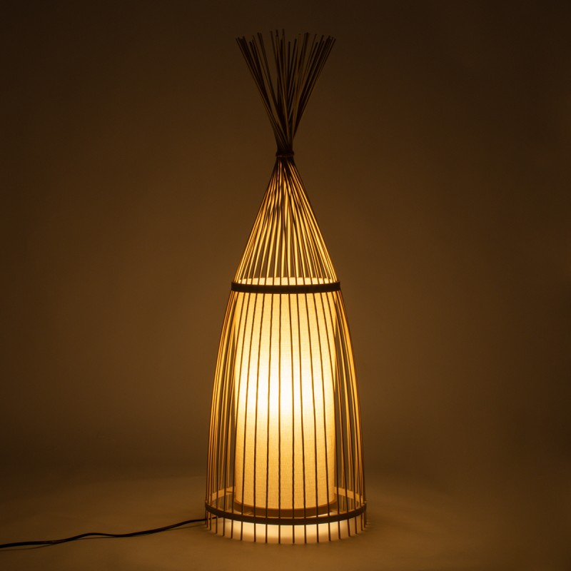 GLOBOSTAR® AZORES 01753 Boho Επιδαπέδιο Φωτιστικό με Ντουί 1 x E27 AC 220-240V IP20 - Μπεζ - Μ30 x Π30 x Υ90cm