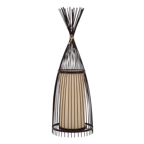 GLOBOSTAR® AZORES 01754 Boho Επιδαπέδιο Φωτιστικό με Ντουί 1 x E27 AC 220-240V IP20 - Καφέ & Μπεζ - Μ30 x Π30 x Υ90cm