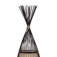 GLOBOSTAR® AZORES 01754 Boho Επιδαπέδιο Φωτιστικό με Ντουί 1 x E27 AC 220-240V IP20 - Καφέ & Μπεζ - Μ30 x Π30 x Υ90cm