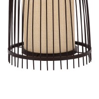 GLOBOSTAR® AZORES 01754 Boho Επιδαπέδιο Φωτιστικό με Ντουί 1 x E27 AC 220-240V IP20 - Καφέ & Μπεζ - Μ30 x Π30 x Υ90cm