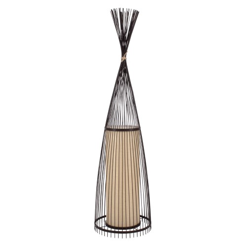 GLOBOSTAR® AZORES 01756 Boho Επιδαπέδιο Φωτιστικό με Ντουί 1 x E27 AC 220-240V IP20 - Καφέ & Μπεζ - Μ40 x Π40 x Υ150cm