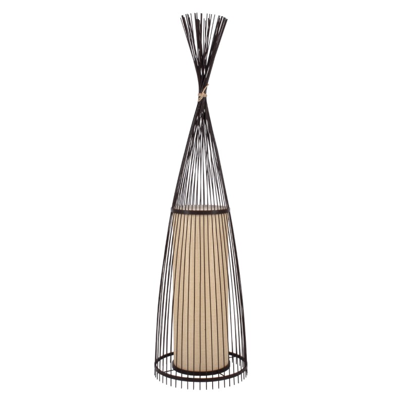 GLOBOSTAR® AZORES 01756 Boho Επιδαπέδιο Φωτιστικό με Ντουί 1 x E27 AC 220-240V IP20 - Καφέ & Μπεζ - Μ40 x Π40 x Υ150cm