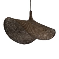 GLOBOSTAR® CUBA 01768 Boho Κρεμαστό Φωτιστικό Οροφής με Ντουί 1 x E27 AC 220-240V IP20 - Καφέ - Μ80 x Π80 x Υ49cm