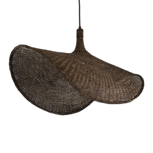 GLOBOSTAR® CUBA 01768 Boho Κρεμαστό Φωτιστικό Οροφής με Ντουί 1 x E27 AC 220-240V IP20 - Καφέ - Μ80 x Π80 x Υ49cm