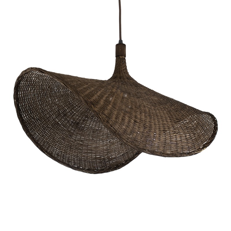 GLOBOSTAR® CUBA 01768 Boho Κρεμαστό Φωτιστικό Οροφής με Ντουί 1 x E27 AC 220-240V IP20 - Καφέ - Μ80 x Π80 x Υ49cm