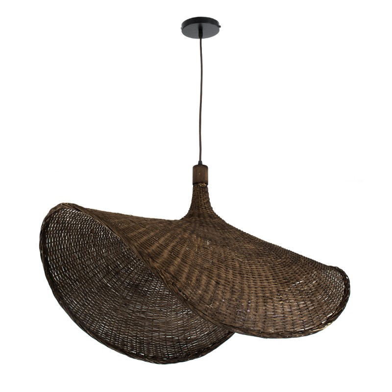 GLOBOSTAR® CUBA 01768 Boho Κρεμαστό Φωτιστικό Οροφής με Ντουί 1 x E27 AC 220-240V IP20 - Καφέ - Μ80 x Π80 x Υ49cm