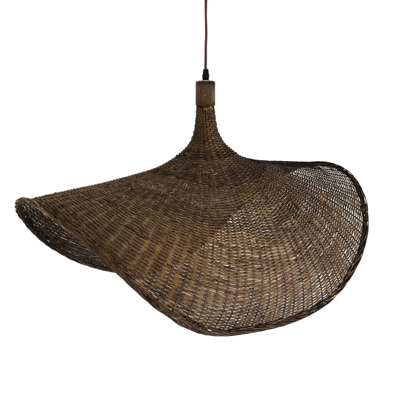 GLOBOSTAR® CUBA 01768 Boho Κρεμαστό Φωτιστικό Οροφής με Ντουί 1 x E27 AC 220-240V IP20 - Καφέ - Μ80 x Π80 x Υ49cm
