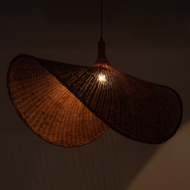 GLOBOSTAR® CUBA 01770 Boho Κρεμαστό Φωτιστικό Οροφής με Ντουί 1 x E27 AC 220-240V IP20 - Καφέ - Μ100 x Π100 x Y55cm