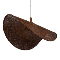 GLOBOSTAR® CUBA 01770 Boho Κρεμαστό Φωτιστικό Οροφής με Ντουί 1 x E27 AC 220-240V IP20 - Καφέ - Μ100 x Π100 x Y55cm