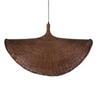 GLOBOSTAR® CUBA 01770 Boho Κρεμαστό Φωτιστικό Οροφής με Ντουί 1 x E27 AC 220-240V IP20 - Καφέ - Μ100 x Π100 x Y55cm