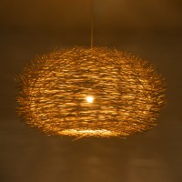 GLOBOSTAR® MINORCA 01786 Boho Κρεμαστό Φωτιστικό Οροφής με Ντουί 1 x E27 AC 220-240V IP20 - Μπεζ - Μ100 x Π100 x Υ45cm