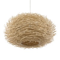 GLOBOSTAR® MINORCA 01786 Boho Κρεμαστό Φωτιστικό Οροφής με Ντουί 1 x E27 AC 220-240V IP20 - Μπεζ - Μ100 x Π100 x Υ45cm