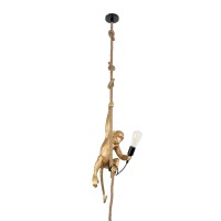 GLOBOSTAR® APES 01803 Μοντέρνο Κρεμαστό Φωτιστικό Οροφής με Ντουί 1 x E27 AC 220-240V IP20 - Χρυσό & Μπεζ - Μ26 x Π28 x Υ69cm