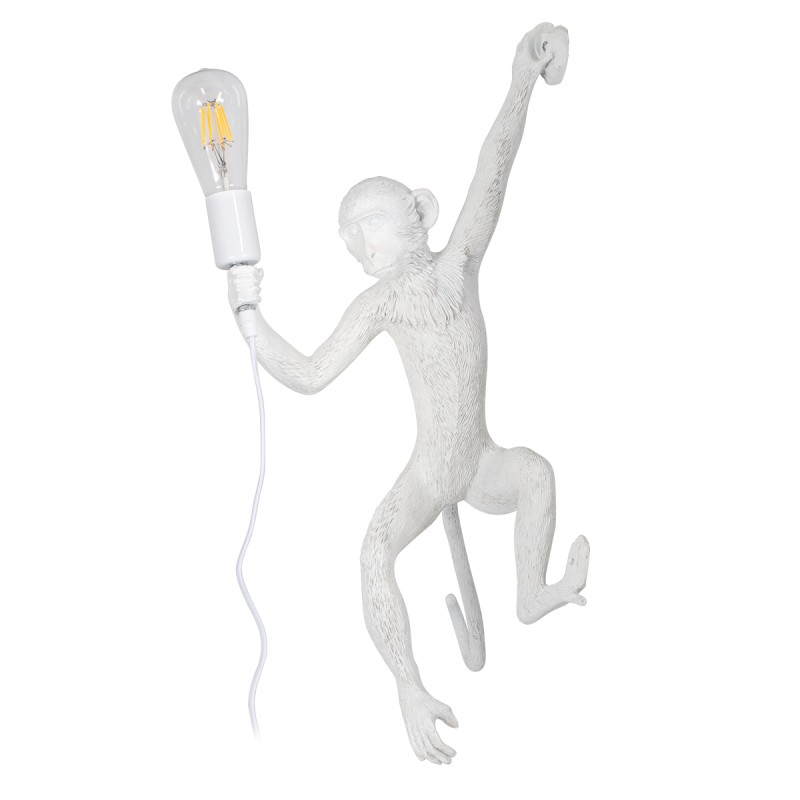 GLOBOSTAR® APES 01805 Μοντέρνο Φωτιστικό Τοίχου - Απλίκα με Ντουί 1 x E27 AC 220-240V IP20 - Λευκό - Μ34 x Π31 x Υ61cm