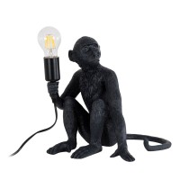 GLOBOSTAR® APES 01807 Μοντέρνο Επιτραπέζιο Φωτιστικό Πορτατίφ με Ντουί 1 x E27 AC 220-240V IP20 - Μαύρο - Μ30 x Π27 x Υ30cm