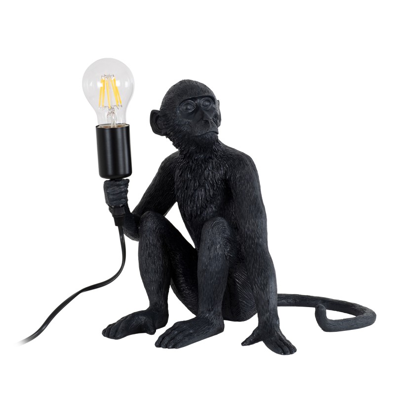 GLOBOSTAR® APES 01807 Μοντέρνο Επιτραπέζιο Φωτιστικό Πορτατίφ με Ντουί 1 x E27 AC 220-240V IP20 - Μαύρο - Μ30 x Π27 x Υ30cm
