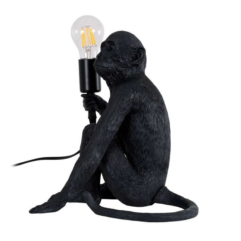 GLOBOSTAR® APES 01807 Μοντέρνο Επιτραπέζιο Φωτιστικό Πορτατίφ με Ντουί 1 x E27 AC 220-240V IP20 - Μαύρο - Μ30 x Π27 x Υ30cm