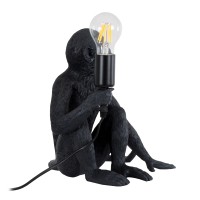 GLOBOSTAR® APES 01807 Μοντέρνο Επιτραπέζιο Φωτιστικό Πορτατίφ με Ντουί 1 x E27 AC 220-240V IP20 - Μαύρο - Μ30 x Π27 x Υ30cm