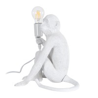 GLOBOSTAR® APES 01808 Μοντέρνο Επιτραπέζιο Φωτιστικό Πορτατίφ με Ντουί 1 x E27 AC 220-240V IP20 - Λευκό - Μ30 x Π27 x Υ30cm