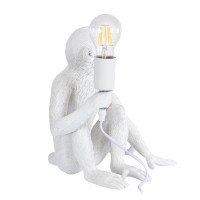 GLOBOSTAR® APES 01808 Μοντέρνο Επιτραπέζιο Φωτιστικό Πορτατίφ με Ντουί 1 x E27 AC 220-240V IP20 - Λευκό - Μ30 x Π27 x Υ30cm