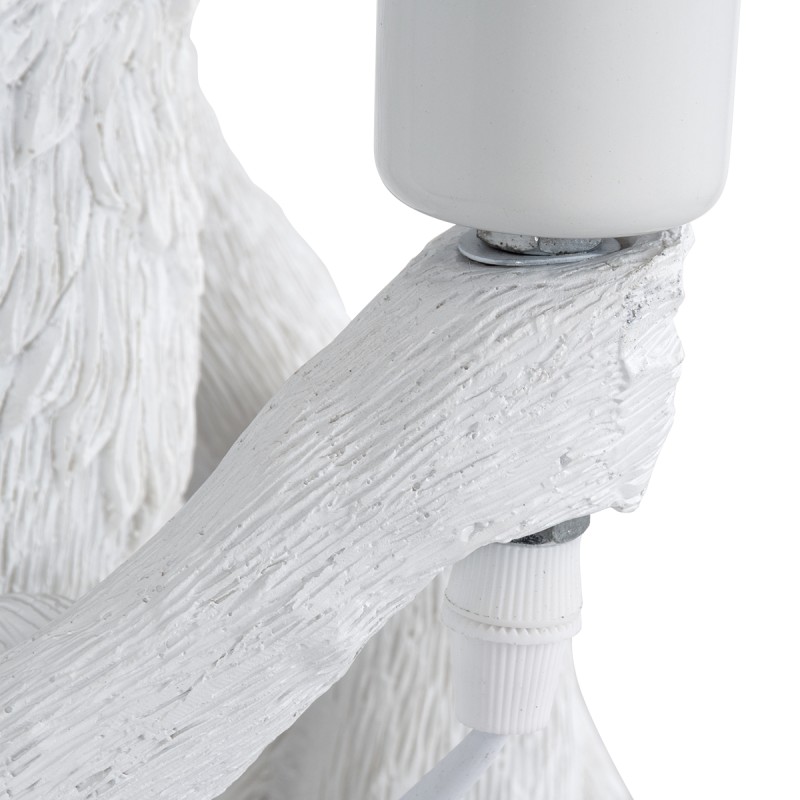 GLOBOSTAR® APES 01808 Μοντέρνο Επιτραπέζιο Φωτιστικό Πορτατίφ με Ντουί 1 x E27 AC 220-240V IP20 - Λευκό - Μ30 x Π27 x Υ30cm
