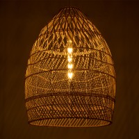 GLOBOSTAR® MALIBU 01810 Boho Κρεμαστό Φωτιστικό Οροφής με Ντουί 1 x E27 AC 220-240V IP20 - Μπεζ - Μ57 x Π57 x Υ75cm