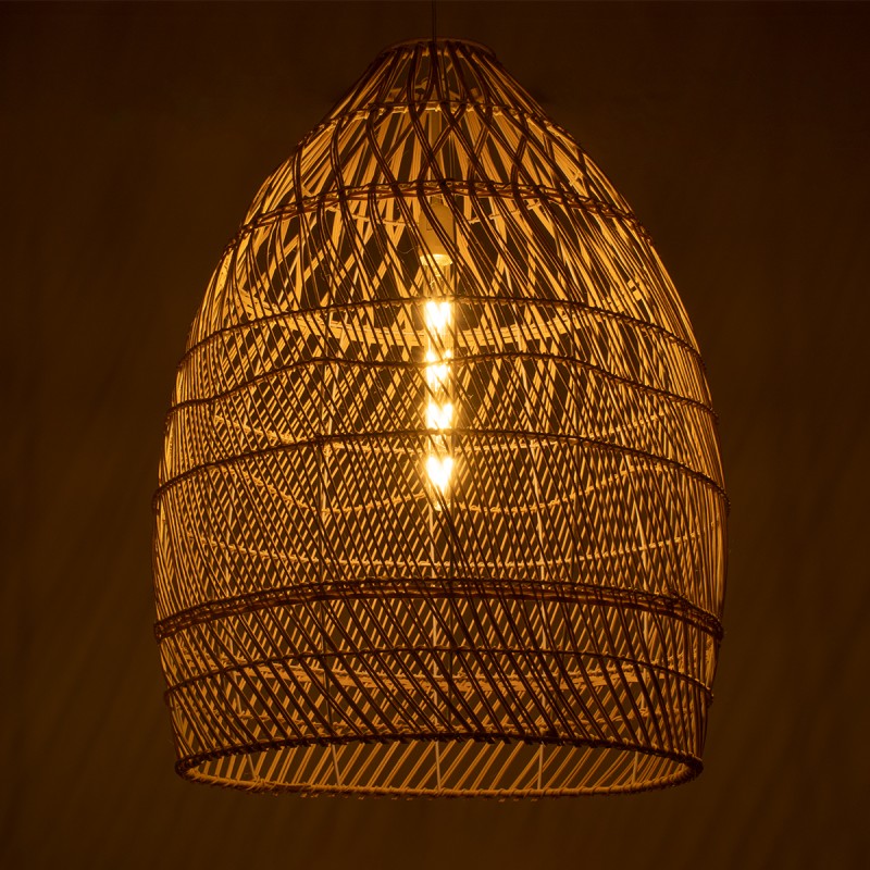 GLOBOSTAR® MALIBU 01810 Boho Κρεμαστό Φωτιστικό Οροφής με Ντουί 1 x E27 AC 220-240V IP20 - Μπεζ - Μ57 x Π57 x Υ75cm