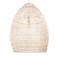 GLOBOSTAR® MALIBU 01812 Boho Κρεμαστό Φωτιστικό Οροφής με Ντουί 1 x E27 AC 220-240V IP20 - Μπεζ - Μ95 x Π95 x Υ125cm