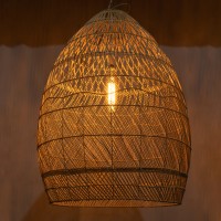 GLOBOSTAR® MALIBU 01812 Boho Κρεμαστό Φωτιστικό Οροφής με Ντουί 1 x E27 AC 220-240V IP20 - Μπεζ - Μ95 x Π95 x Υ125cm