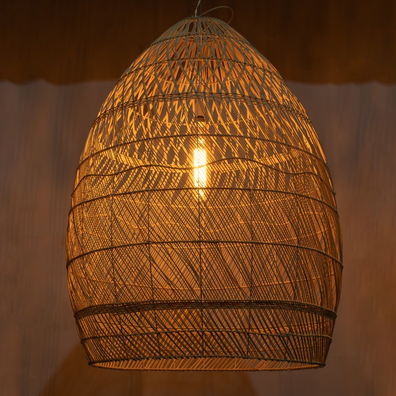 GLOBOSTAR® MALIBU 01812 Boho Κρεμαστό Φωτιστικό Οροφής με Ντουί 1 x E27 AC 220-240V IP20 - Μπεζ - Μ95 x Π95 x Υ125cm
