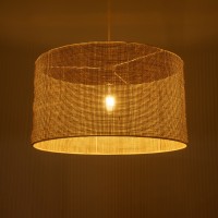 GLOBOSTAR® YOTTO 01822 Boho Κρεμαστό Φωτιστικό Οροφής με Ντουί 1 x E27 AC 220-240V IP20 - Μπεζ - Μ55 x Π55 x Y30cm