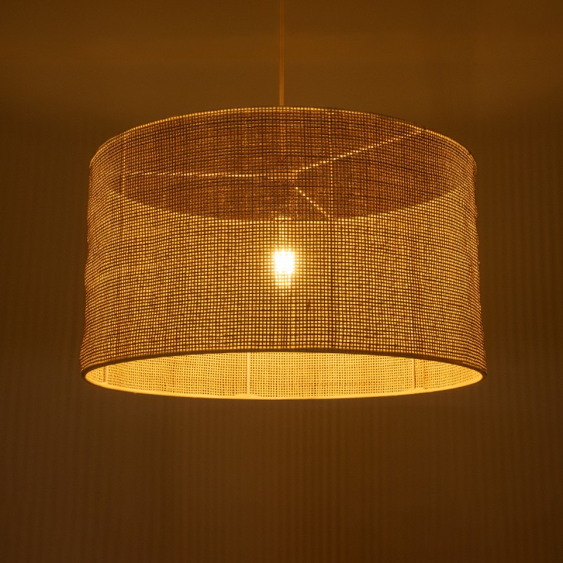 GLOBOSTAR® YOTTO 01822 Boho Κρεμαστό Φωτιστικό Οροφής με Ντουί 1 x E27 AC 220-240V IP20 - Μπεζ - Μ55 x Π55 x Y30cm