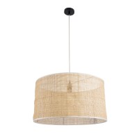 GLOBOSTAR® YOTTO 01822 Boho Κρεμαστό Φωτιστικό Οροφής με Ντουί 1 x E27 AC 220-240V IP20 - Μπεζ - Μ55 x Π55 x Y30cm
