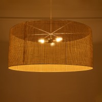 GLOBOSTAR® YOTTO 01823 Boho Κρεμαστό Φωτιστικό Οροφής με Ντουί 3 x E27 AC 220-240V IP20 - Μπεζ - Μ90 x Π90 x Υ40cm