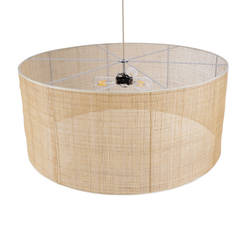 GLOBOSTAR® YOTTO 01823 Boho Κρεμαστό Φωτιστικό Οροφής με Ντουί 3 x E27 AC 220-240V IP20 - Μπεζ - Μ90 x Π90 x Υ40cm