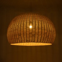 GLOBOSTAR® RAITO 01826 Boho Κρεμαστό Φωτιστικό Οροφής με Ντουί 1 x E27 AC 220-240V IP20 - Μπεζ - Μ100 x Π100 x Υ63cm