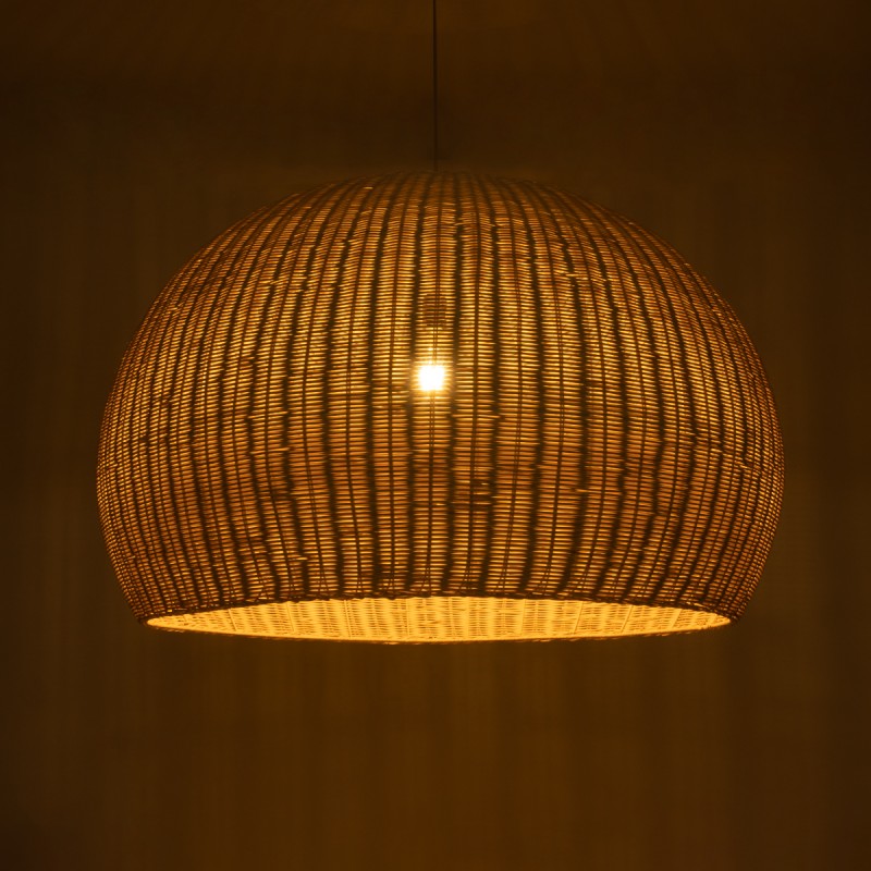 GLOBOSTAR® RAITO 01826 Boho Κρεμαστό Φωτιστικό Οροφής με Ντουί 1 x E27 AC 220-240V IP20 - Μπεζ - Μ100 x Π100 x Υ63cm