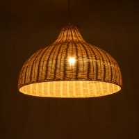GLOBOSTAR® AFURU 01828 Boho Κρεμαστό Φωτιστικό Οροφής με Ντουί 1 x E27 AC 220-240V IP20 - Μπεζ - Μ60 x Π60 x Υ40cm